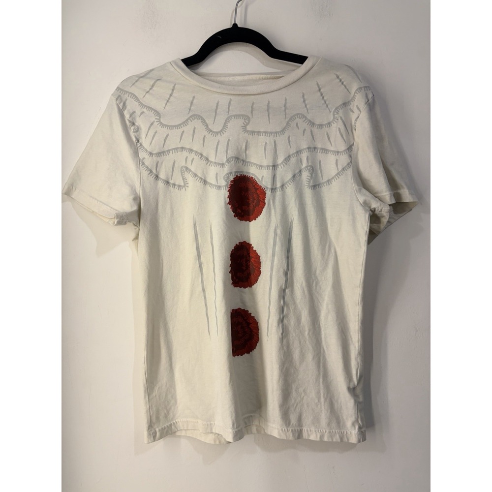 Pennywise IT Warner Bros T Shirt S Cream Red Button Clown Halloween